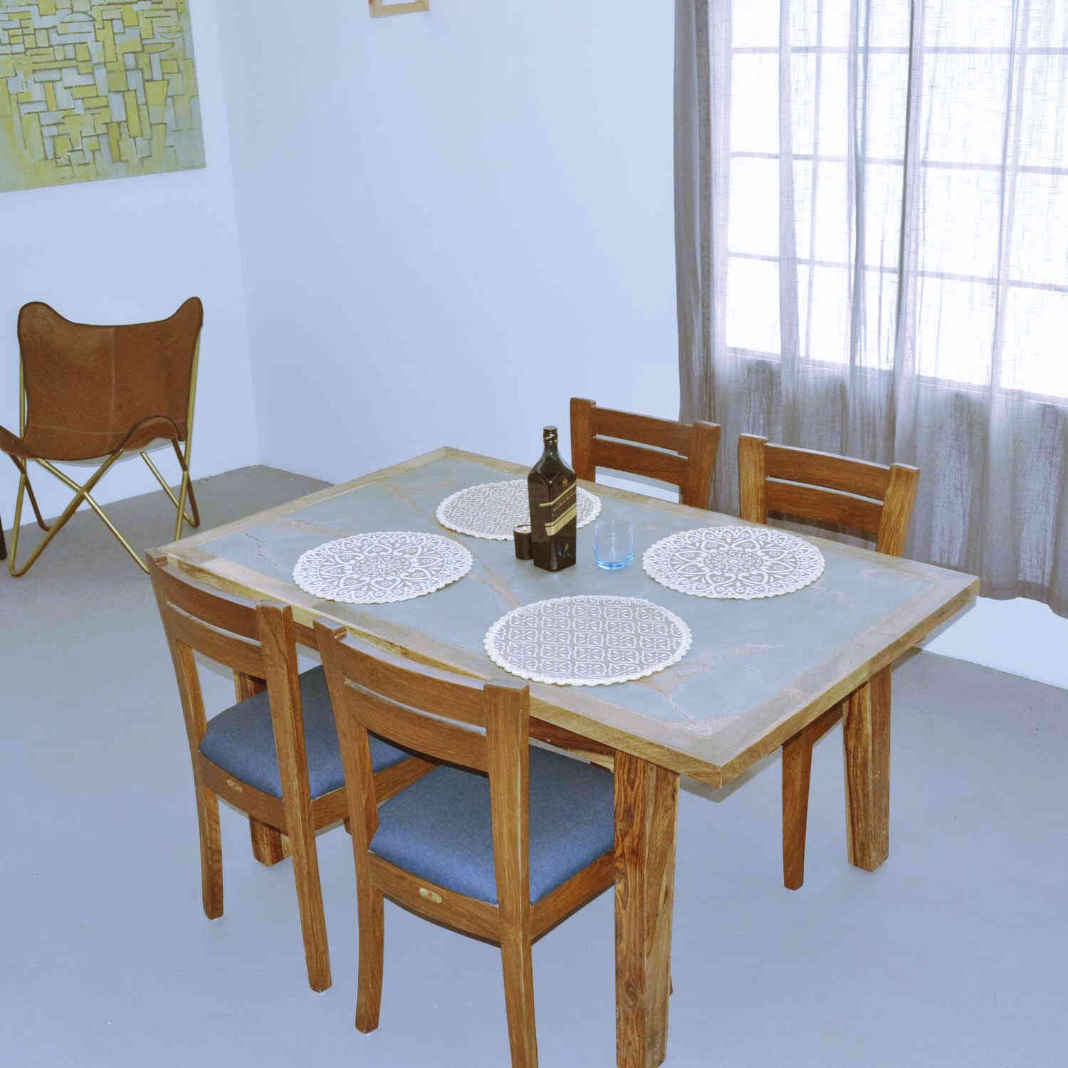 Hippo table (Granite Top with wood edge)